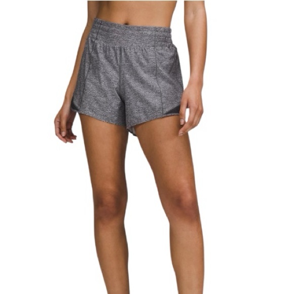 Lululemon Hotty Hot High-Rise Shorts 4” - Heather Lux Multi Black - Size 8 - Picture 1 of 6